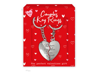 Twin Heart Couples Key Ring