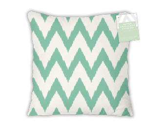 Summer Zig Zag Sage Printed Water Repellent Outdoor Cushion