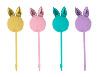 Easter Bunny Fluffy Tail Pen - Assorted
