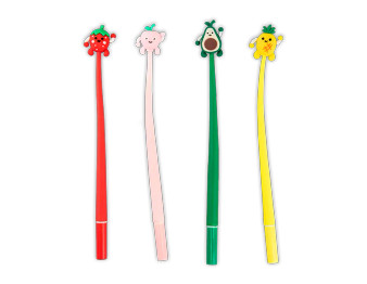 Fruit Face Bendy Pens - Assorted