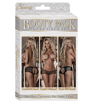 Magic Silk Split Back Crotchless Boy Short 3 Pack