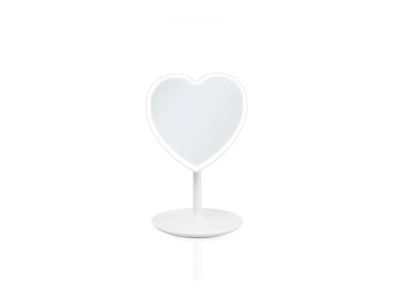 Light Up Heart Mirror - White
