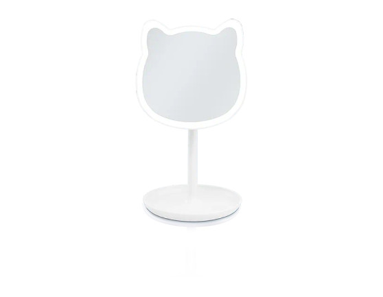 Light Up Cat Mirror - White