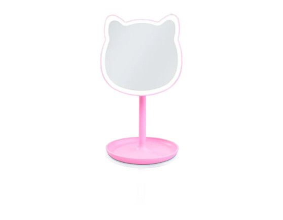 Light Up Cat Mirror - Pink
