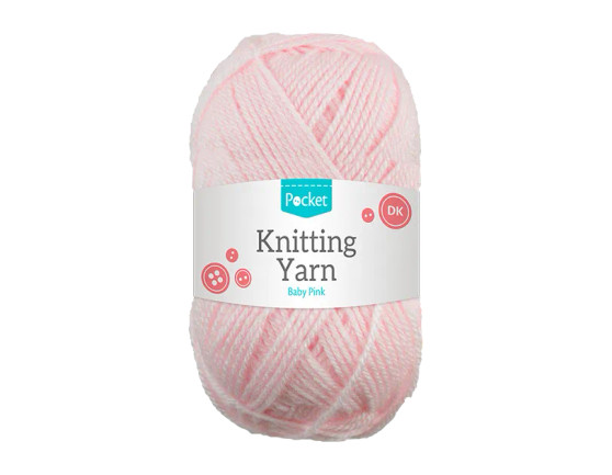 Acrylic Knitting Yarn Baby Pink 75g