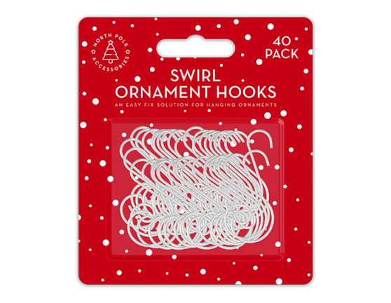 Swirl Ornament Hooks 40pk