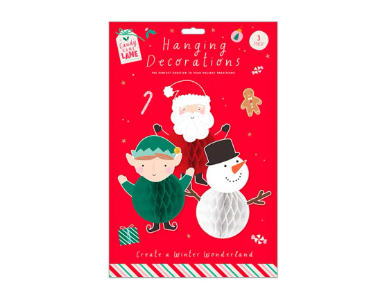 Hanging Xmas Decorations 3pk