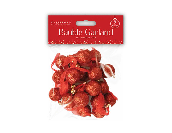 Red Bauble Garland 2m
