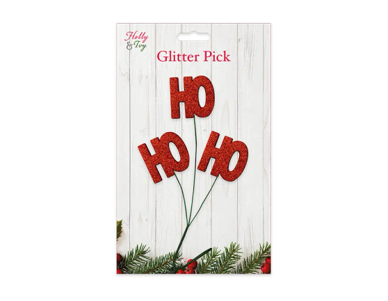 Novelty Glitter Pick - Ho Ho Ho