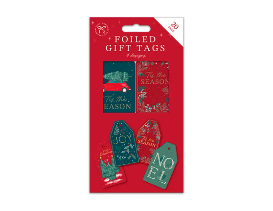 Traditional Christmas Foiled Gift Tags 20pk