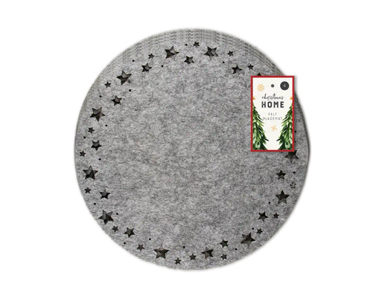 Felt Laser Cut Placemats  4pk - Grey