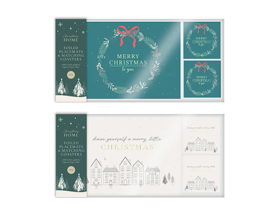 Home Foiled Coasters & Placemats 4pk