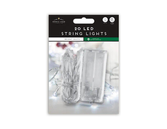 20 Led Battery Operated String Lights - Bright White