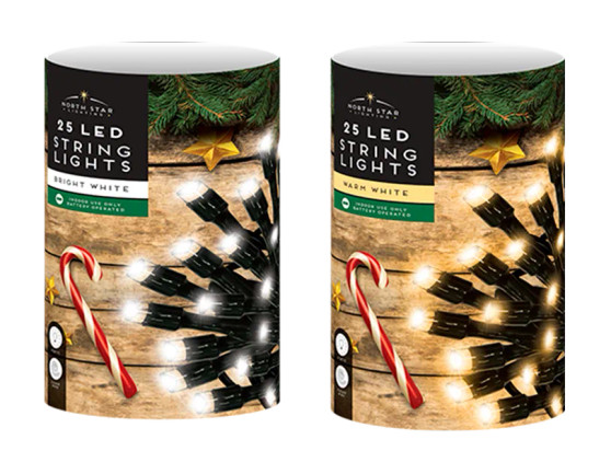 25 LED Battery Operated Warm & Bright White Lights