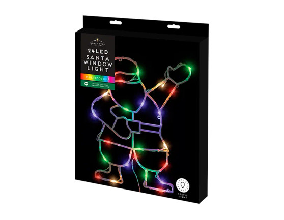 Santa LED Window Light 24 Multicoloured Bulb