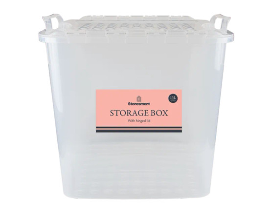 Storage Box with Hinged Lid 25L