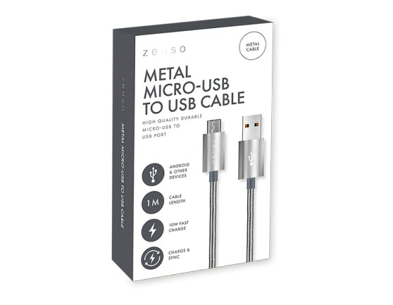 Metal Micro to USB Charge/Sync 1M Cable