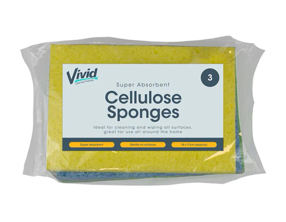 Cellulose Sponges 3pk