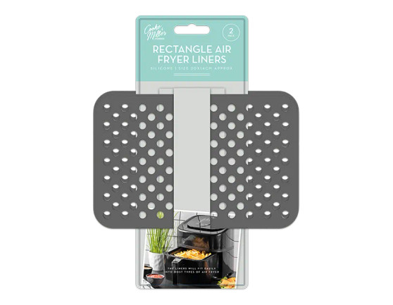 Air Fryer Non Stick Reusable Rectangle Liners 20 x 14cm 2pk