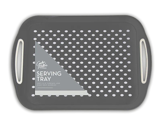 Grey Large Anti Slip Serving Tray