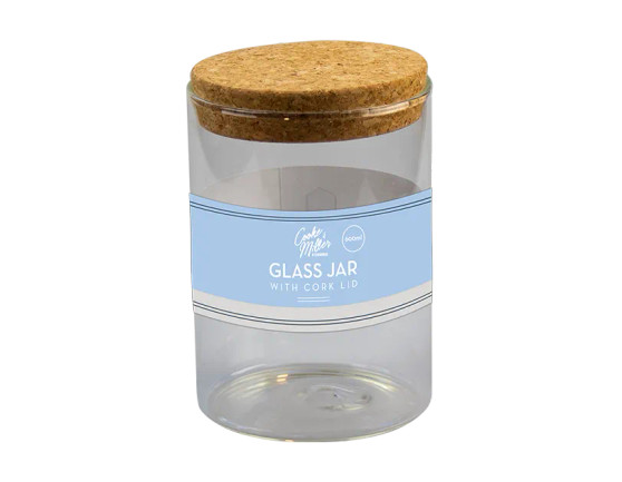 Glass Jar with Cork Lid 600ml