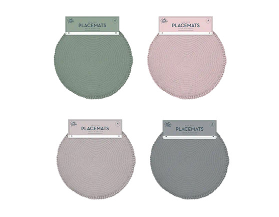 Pom Pom Round Placemats 4pk