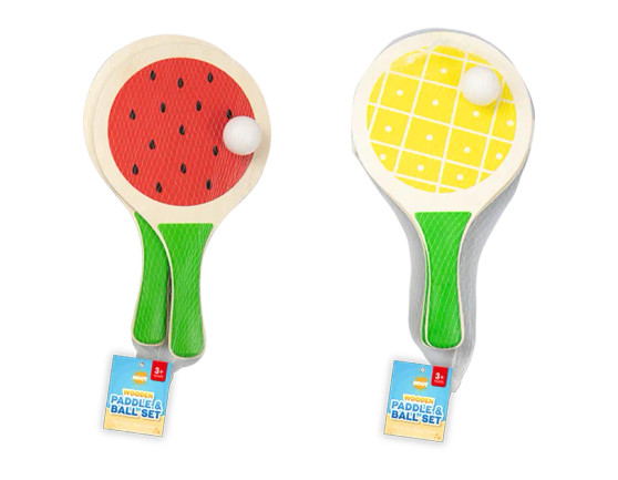 Wooden Paddle & Ball Set - Assorted