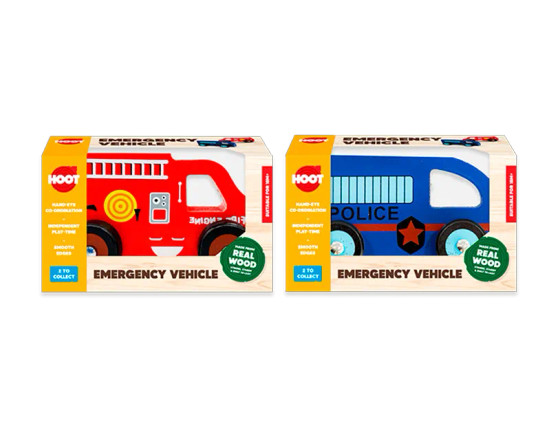 Wooden Emergency Vehicles - Assorted