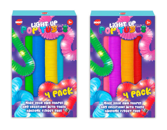 Light Up Pop Tubes 4pk - Assorted