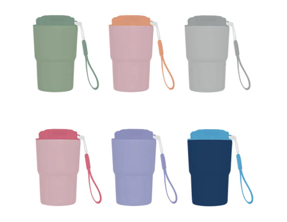Neutrals Double Walled Tumbler with Handle 350ml - Assorted