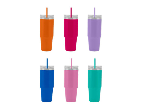 Brights Tumbler with Straw 650ml - Assorted
