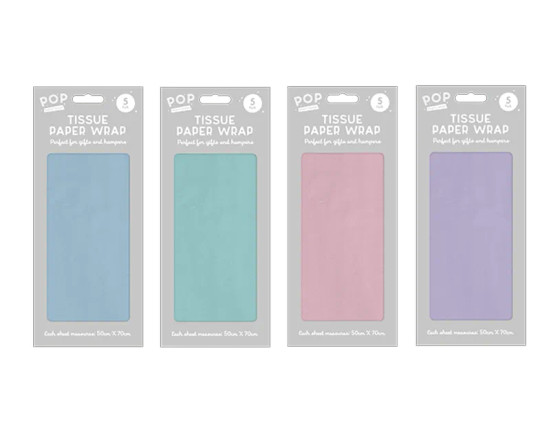 Pastel Tissue Wrap 5pk- Assorted