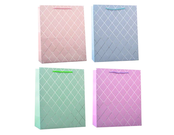 Pastel Foiled Medium Gift Bag - Assorted
