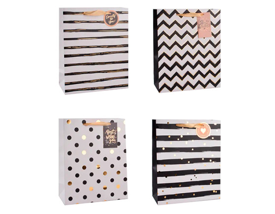 Patterned Foil Medium Gift Bag - Assorted