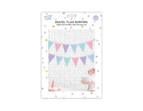 Pastel Multicolour Flag Bunting 3.6M