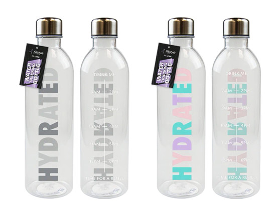 Hydrating Water Bottle Tracker 1.1L - Assorted