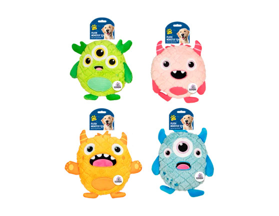 Plush Monster Dog Toy - Assorted