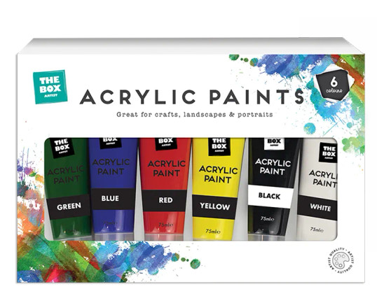Acrylic Paints 75ml 6pk
