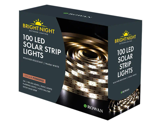 Solar LED Warm White Strip Lights 5M