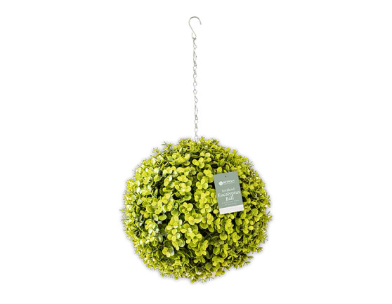 Artificial Eucalyptus Ball with Hanging Chain 27cm