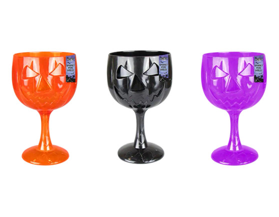 Spooky Halloween Plastic Wine Goblet - Assorted