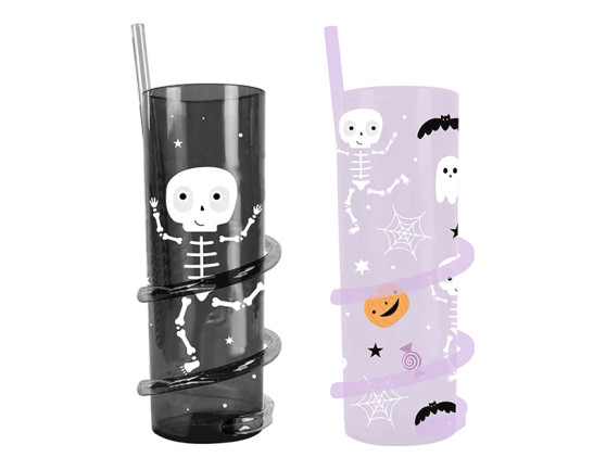 Halloween Spiral Straw Tumbler - Assorted