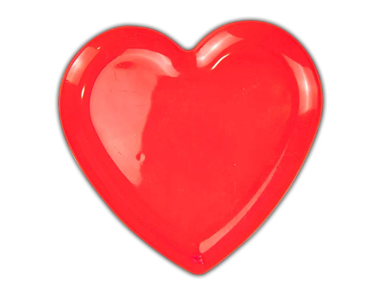 Red Plastic Heart Plate