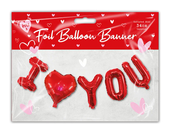 I Love You Foil Balloon Banner