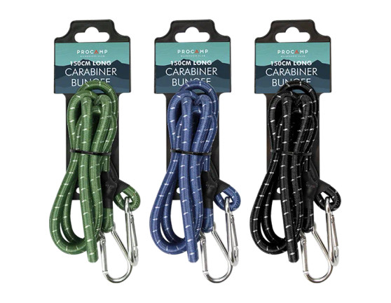 Carabiner Bungee Strap 150cm - Assorted