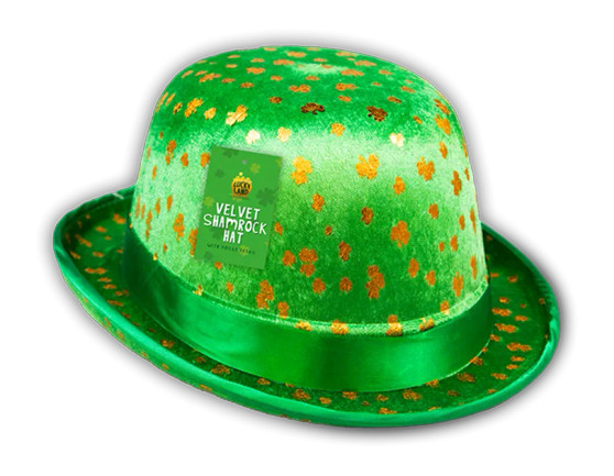 St. Patrick's Velvet Gold Foiled Shamrock Hat