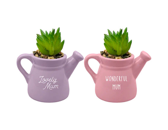 Mother's Day Ceramic Watering Can Ornament 11.5cm - Assorted