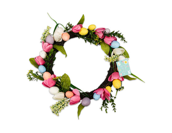 Egg and Tulip Wreath 48cm