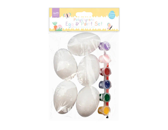 Polystyrene Eggs & Paint Set
