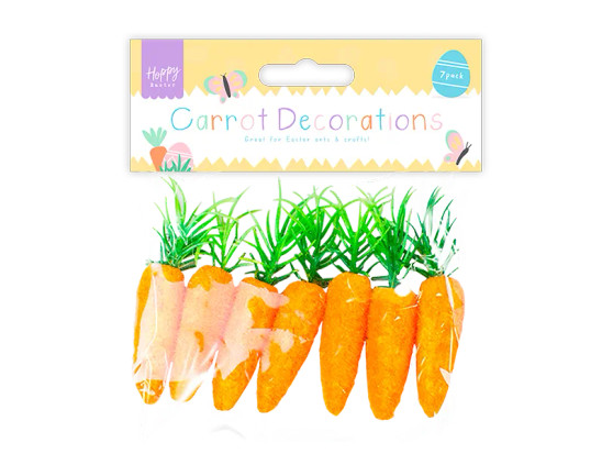 Easter Bonnet Carrot Decorations 7pk